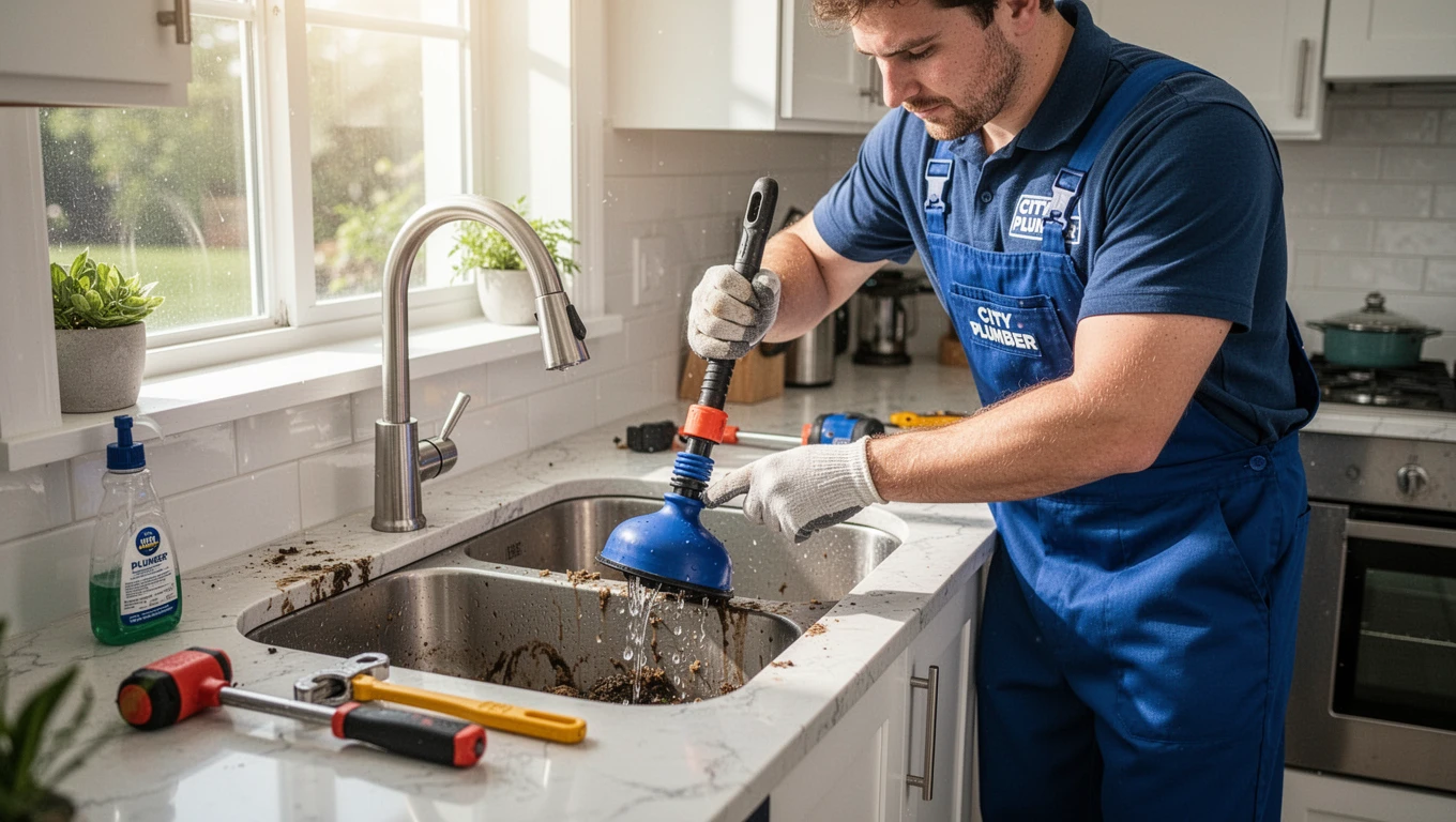 Clogged Kitchen Sink & Drain Clearing